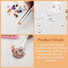 1 Set Beading Rotator Kit, Includes Triangular Tray Or 1 Jewelry Scoop Or 1 Jewelry Tweezer With Scoop, Beading Needles, For Bracelet And Necklace Making