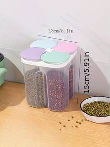 Moisture-Proof Grain Storage Canister, With Transparent Sealed Plastic Divider Layer, Suitable For Storing Grains, Flour, Nuts, Snacks And Other Foods In Home Kitchen, Can Be Used As Grain Storage Jar, Moisture-Proof Rice Bucket Or Food Organization Bucket. - Multicolor - View 14