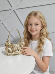 女童大号碎花手提包，春秋新款时尚包包，小女孩时尚小包，公主包，女童零钱包，时尚迷你包，超可爱托特包，圣诞礼物，生日礼物，糖果包，口红包，个性化小包，购物零食包，配饰包，手提包，T台包 - 均碼 - 查看 3