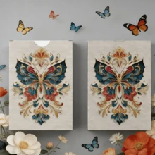 YFOPEN 1 或 2 盒装蝴蝶主题扑克牌，涵盖凤蝶、玻璃翅蝶、粉红蝴蝶等珍稀蝴蝶品种，采用耐用可折叠纸质材料制成，品质上乘，极具收藏价值，适合派对游戏和馈赠。 - 彩色 - 查看 6