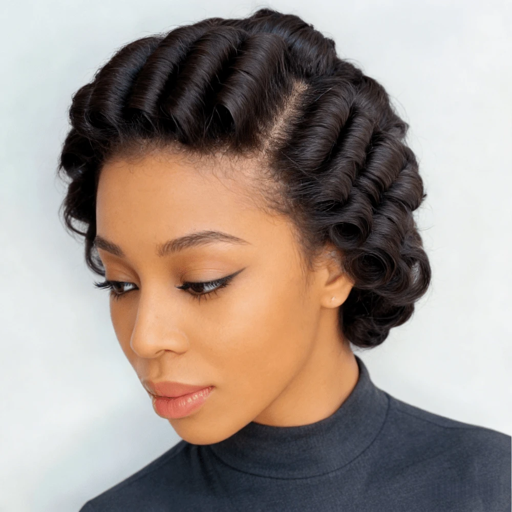 13x4 Lace Front Wig, Short Curly Human Hair Wig, Natural Soft Wigs For Women - Multicolor - View 1