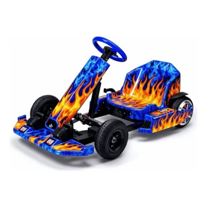 Go Kart Eléctrico Para Niños Montable Ajustable Con Luces Color Fuego