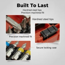 45-Piece S2 Steel Screwdriver Bits Set, Multi-Specification Fastening Tool Accessories Hex, Torx, Cross-Head, Slotted, Square Bits, Replacement Screwdriver Head Set With Color Label, Home DIY Tools, Valentine's Day Gift For Boyfriend - 紅色 - 查看 5