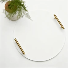 Acrylic Tray With Gold Handles | Versatile For Living Room, Kitchen, Dining & All Occasions - Multicolor - View 6