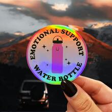 Emo Support Logo - Waterproof Vinyl Sticker, Suitable For Cars, Laptops And Water Bottles | Durable Cartoon Design, Easy To Apply - Multicolor - View 3