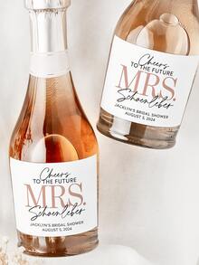 Custom Text Wine Labels, Personalized Wine Bottle Stickers, Black & White Design Wedding Party Labels, "Cheers To The Future" Proposal Stickers, Bridesmaid Gift Box Accessories, Fun Wedding Party Uppercase Letter Stickers - Multicolor - View 3