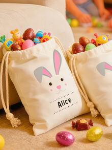 Customized Tote Bag, Personalized Children's Gifts, Children's Gifts, Name Tote Bag, Modern Name, Children's Bags, Easter, Rabbit, Spring, Easter Eggs, Easter Baskets, Customized Gift Bags, Letter Gift Bags, Customized Easter Bags, Easter Bags, Easter Tote Bags, Children's Easter Bags, Easter Egg Hunt Bags, Boys' Easter Gift Bags, Girls' Easter Gift Bags, Rabbit Gift Bags, Customized Easter Gifts - Multicolor - View 2