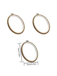 复古绣花箍 - 圆形/椭圆形仿木纹绣花箍，适用于刺绣工艺品、缝纫和 DIY 十字绣框架的辅助工具