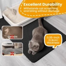 Double Layer Honeycomb Large Cat Litter Mat With Double Handles - Easy Clean, Paw-Friendly, Durable For Cat Litter Box, Captures All Litter Types (Clay/Toufu/Crystal) - High Demand Litter Trapping Mat - 40*50 - View 4