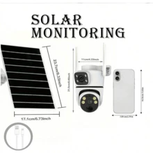 4MP高清双摄像头太阳能户外安防摄像头 - 户外PTZ无线2.4G WiFi摄像头，太阳能供电，PIR人体感应，可充电电池，双向语音，彩色夜视防水家用监控摄像头，太阳能户外安防摄像头 - 移动侦测，夜视，双向语音，350°云台旋转，支持云存储和SD卡（需另购） - 彩色 - 查看 11