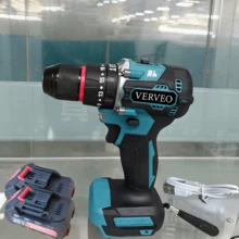 VERVEO Electric Tool, 20V Three Function Hand Drill, With Impact Function, High Quality, And Not Expensive. The Battery Pack Has Added A TYP-C Interface For More Convenient Use. The Electric Drill Can Drill Holes, Loosen Screws, And Perform Outdoor Maintenance. Tool Must Be Selected - Sky Blue - View 11