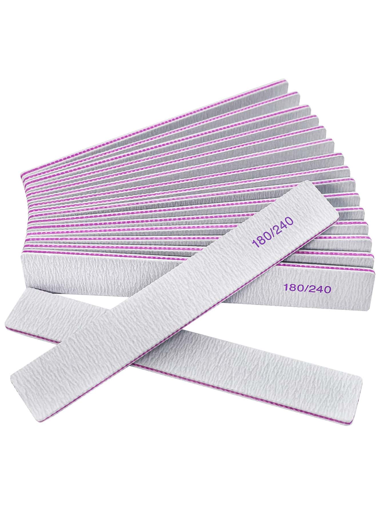 50pcs/25pcs/10pcs/5pcs/3pcs/1pc Nail Files, Professional 180/240 Grit Nail Files Double Sided Emery Board Washable Emery Boards Reusable Nail Buffers Nail Supplies,Nail Tools,Nail Art Tools,Back To School,Nails,Nail Tools - Multicolor - View 1