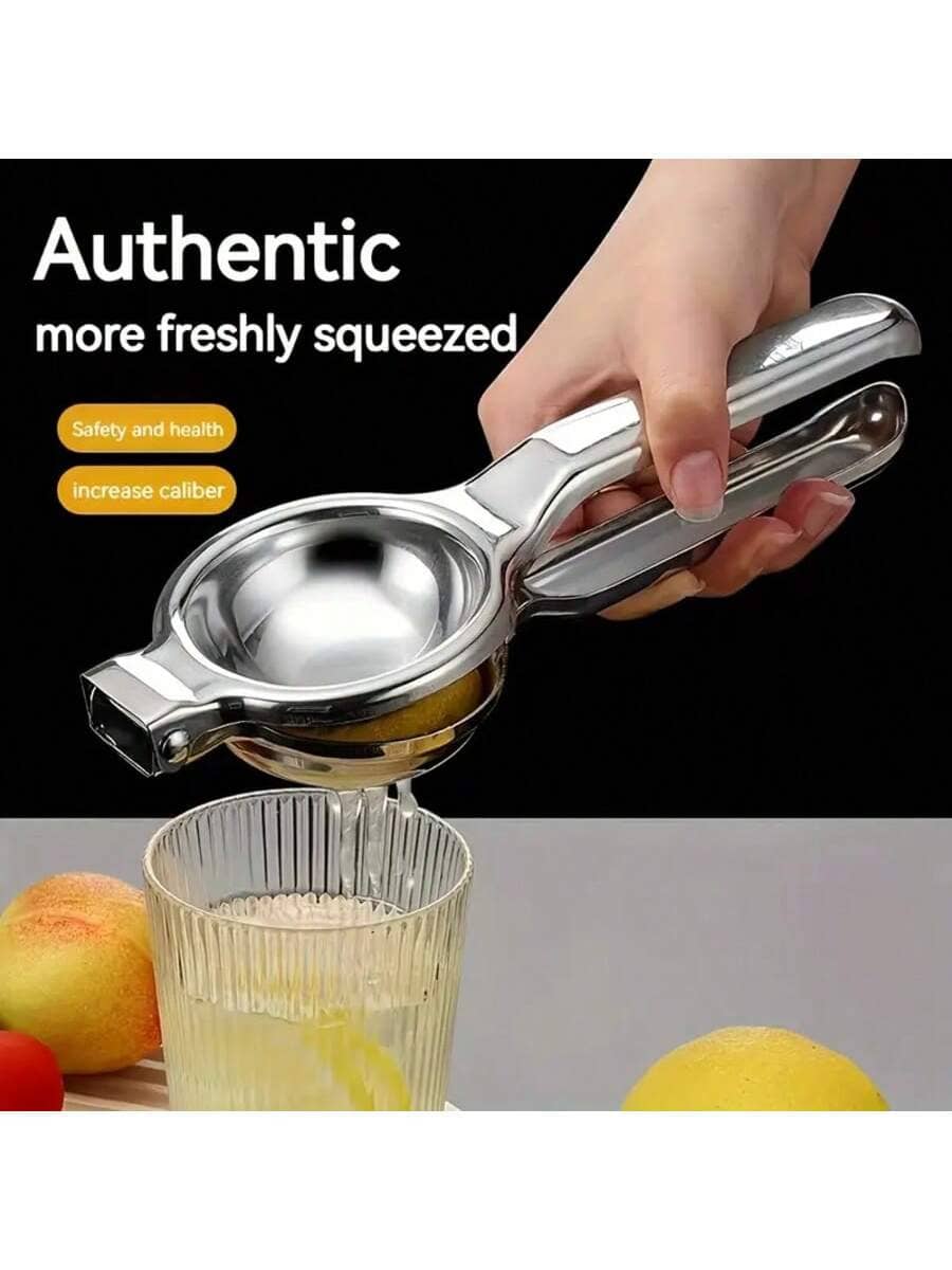 1-Piece Premium Stainless Steel Heavy Duty Manual Citrus Juicer - Large Hand-Press Lemon-Lime Squeezer With Ergonomic Grip, Durable Kitchen Tool For Home And Restaurant Use, Stylish Metal Exterior, Solid Construction