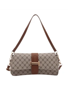1pc New Fashion Handbag, Long Handle Tote Bag, High-Quality Niche Original Design Shoulder Bag, Suitable For Travel, Dating, Shopping, Office Wear, Gift For Girlfriend And More - Khaki - View 1