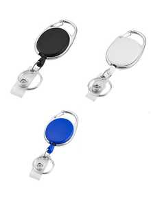 Retractable Badge Reel With Holder Clip Women And Men Retractable Key Ring Retractable Key Chain ID Badge Card Holder Oval-Shaped Pulling Key Chain Suitable For Work Id Card Credit Card Access Control Card ID Card And Key Storge Outdoor Camping Hiking Travel And Work Use Travel Accessories Outdoor Hiking Essential - Multicolor - View 17