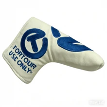 Fashion Design PU Leather Embroidered Golf Club Blade Putter Head Cover With T Logo And Hook And Loop Closure - Black - View 5