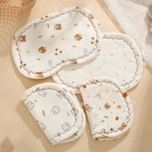 Newborn Pillow, Infant Baby Muslin Cloud Pillow, Baby Toddler Pillow, Absorbent Breathable Flat Pillow, Baby Anti-Spit Milk Pillow Pad - Multicolor - View 1