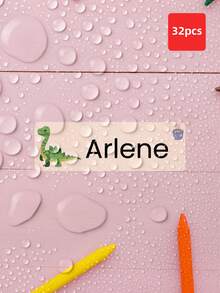 1/32/64/128/256 Pcs Customizable Name Stickers, Waterproof And Oil-Proof Labels, Cartoon Dinosaur Pattern Stickers, Paper Name Labels, Personal Items - Multicolor - View 11