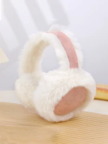 女士可爱毛绒耳罩头带，舒适保暖耳罩，防寒，适合秋冬季日常佩戴，冬季白色耳罩 - A - 查看 10