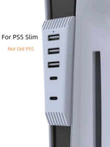 Topwolf USB Hub For P5, 5-In-1 USB Port Expander Compatible With P5/P5 SLIM/P5 PRO Console - Black and White - View 10