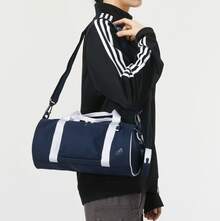 adidas 拉鍊開合可拆式調整肩帶 單肩斜背手提包 女款 藍色 - 藍白色 - 查看 3