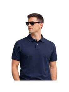 Kit 3 Premium Piquet Men's Polo Shirts – Casual & Social - 藍M+黑+紅 - 查看 5