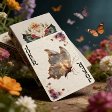 YFOPEN 1 或 2 盒装蝴蝶主题扑克牌，涵盖凤蝶、玻璃翅蝶、粉红蝴蝶等珍稀蝴蝶品种，采用耐用可折叠纸质材料制成，品质上乘，极具收藏价值，适合派对游戏和馈赠。 - 彩色 - 查看 10