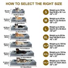 Dog Beds For Extra Large Dogs, Washable, Bolster Sofa Bed With Waterproof Lining & Non-Skid Bottom, Soft For Pet Sleeping, Pet Bed - 灰色 - 查看 10