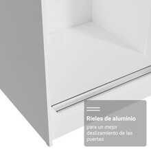 Ropero Madesa Reno 3 Puertas Corredizas Con Espejo y Pies BB - Blanco - Ver 6