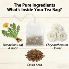 Dandelion Chrysanthemum Cassia Seed Tea, 150g/Bag, Herbal Blend Tea, Ingredients Include Dandelion, Goji Berry, Cassia Seed, Licorice, Tangerine Peel, Gardenia, Chrysanthemum, Burdock Root, And Barley. Caffeine-Free, Nourishes The Liver And Kidneys, Suitable For Home, Office, And Restaurant Use. - 1pc - View 5