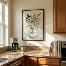 1件现代墙面艺术画，优雅花束，极简插画，植物装饰，适用于客厅、浴室、卧室 - 彩色 - 查看 9