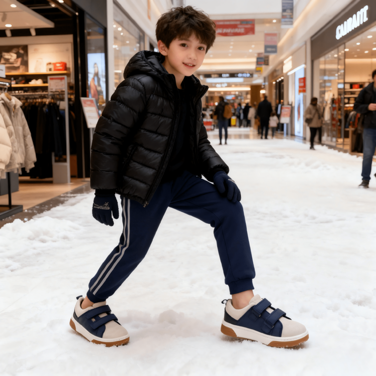 新款软皮透气低帮运动鞋，男女款休闲钩环扣平底鞋，适合学生户外运动，简约时尚步行慢跑鞋，采用 PU 软皮，减震，休闲学院风格 - 灰色 - 查看 9