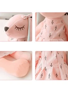 1个35厘米/13.77英寸可爱兔子毛绒玩偶，柔软填充动物玩偶，睡兔玩偶，莫莉玩偶，毛绒兔子玩偶，复活节礼物 - 彩色 - 查看 6