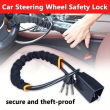 Anti-Theft Steering Wheel Lock Car Security Lock, Portable Car Security Device, Easy And Fast Unlocking, Suitable For Cars Suvs Jeeps And Most Vehicles