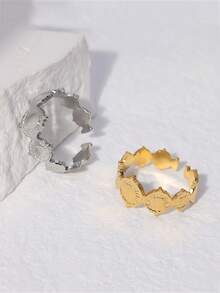 1pc Adjustable Stainless Steel Hip Hop Ring - Stainless Steel Ring - View 15