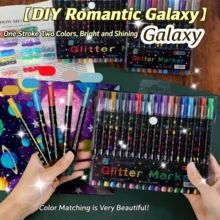 24-96 Color Double Head Double Color Gel Pen, Children's Acrylic Fluorescent Drawing Pen, Suitable For Manual Bookkeeping, Painting Art Supplies - Multicolor - View 6