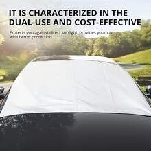 1pc Windshield Snow & Ice Cover - Fits Cars, SUVs, Trucks, Winter Outdoor Engine Hood Cover - A - View 6