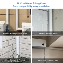 Funda protectora 411 para tubos a través de pared, cubierta decorativa para tubos de cobre de aire acondicionado interior/exterior, kit de funda para tubería PVC (serie 80). Oculta tubos, compatible con equipos existentes, hecha de PVC resistente y ecológico, apta para mini split/sistemas centrales, fácil instalación, se puede pintar. - Blanco - Ver 4