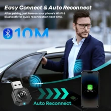 REMAX Bộ chuyển đổi Carplay không dây 2 trong 1 tương thích với Apple CarPlay & Android Auto; Kích thước nhỏ gọn; Cắm và sử dụng; Bộ chuyển đổi không dây Car Play tương thích với iPhone iOS 6+, Android 11+, kết nối nhanh và ổn định; Phụ kiện ô tô, đồ dùng ô tô siêu tiện dụng - M32 - Xem 8