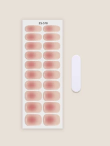 Miếng dán móng tay gel UV Emi, gel nền trong suốt, 20 miếng/gói, cần đèn UV, chất lượng salon, bền lâu, ES20 bán sỉ xuyên biên giới, giống như miếng dán móng tay Red Book. - Màu Hồng  San hô - Xem 3