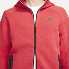 Nike Unisex Tech-Inspired Fleece Zip Hoodie & Jogger Outerwear For Men & Women Hoodi - Red Hoodie - 查看 4