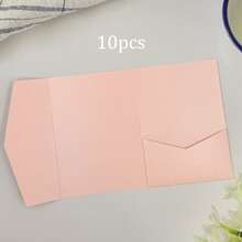 25张三折口袋式婚礼邀请卡,含信封,简约风格,适用于订婚、15岁生日、洗礼、DIY邀请函,5*7英寸,口袋式设计,可定制,圣诞贺卡 - 珠光綠 - 查看 14