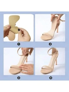 QKC 2pcs Women's Ultra-Thin Anti-Slip Cooling Insoles - Beige - View 3