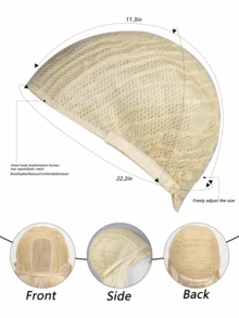 12 Inch Straight Synthetic Fiber Elegant Women's Golden Bobo Wig With Bangs, High-Density Bob Wig Suitable For Daily Wear And Parties, Party Accessories | Shoulder Length Wig | Synthetic Fiber Wig - Gold - View 7