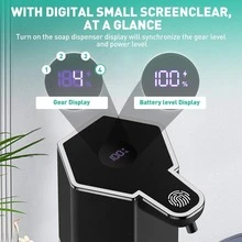 1pc Automatic Induction Foam Soap Dispenser, 360ml Wall-Mounted Or Desktop Bathroom/Kitchen Smart Hand Soap Dispenser, USB Rechargeable 1200mAh Sensor Smart Foam Machine With 4 Gear Adjustable, Automatic Foam Hand Washer For Bathroom, Kitchen, Office