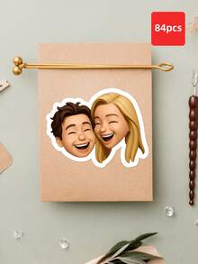 1-84张定制照片贴纸，人脸贴纸，情侣个性化贴纸，数码肖像贴纸，卡通贴纸，情侣礼物贴纸，可用于礼盒装饰、水瓶和笔记本电脑贴纸，完美适用于家居装饰、客厅、卧室、办公室、茶室，趣味十足，可爱时尚 - 多色2 - 查看 38