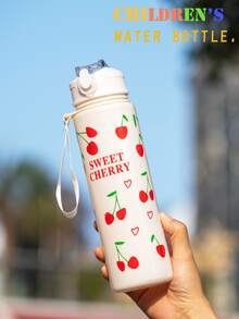 750ml Children's Water Bottle, Cute Straw Cup Gift For Girls & Boys, Suitable For Outdoor, School, Sports, Graduation, Butterfly & Cherry Heart Design, Portable - Multicolor - View 12