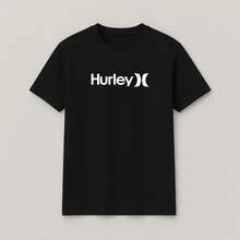 HURLEY SURFING BASIC COTTON UNISEX T-SHIRT BLACK BLUE AND WHITE SUMMER SKATE - Negro - Ver 2