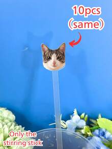 1/10/20pcs,Wedding Pet Stir Sticks, 50 Pcs Double-Sided Dog Stir Stick, Watercolor Acrylic Cocktail Stirrers, Wedding Swizzle, Wedding Drink Stirrers,Custom Pet Face Heads Head On A Stick Whatever You Call Them, Make A Great Gift Comes With Stick Cats, Dogs, Wedding, Micro Wedding,Valentine's Day Gift,Thanksgiving Gift, New Year Gift, Party Decor, For Mother's Day,For Birthdays,For Father's Day,For Graduation,For Housewarming. - Multicolor - View 12