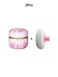 1Set Valentine's Day Style Large Powder Puff, Body Powder And Container Loose Powder, The Powder Puff And Powder Box Are Suitable For Bathing And Travel - Multicolor - View 15